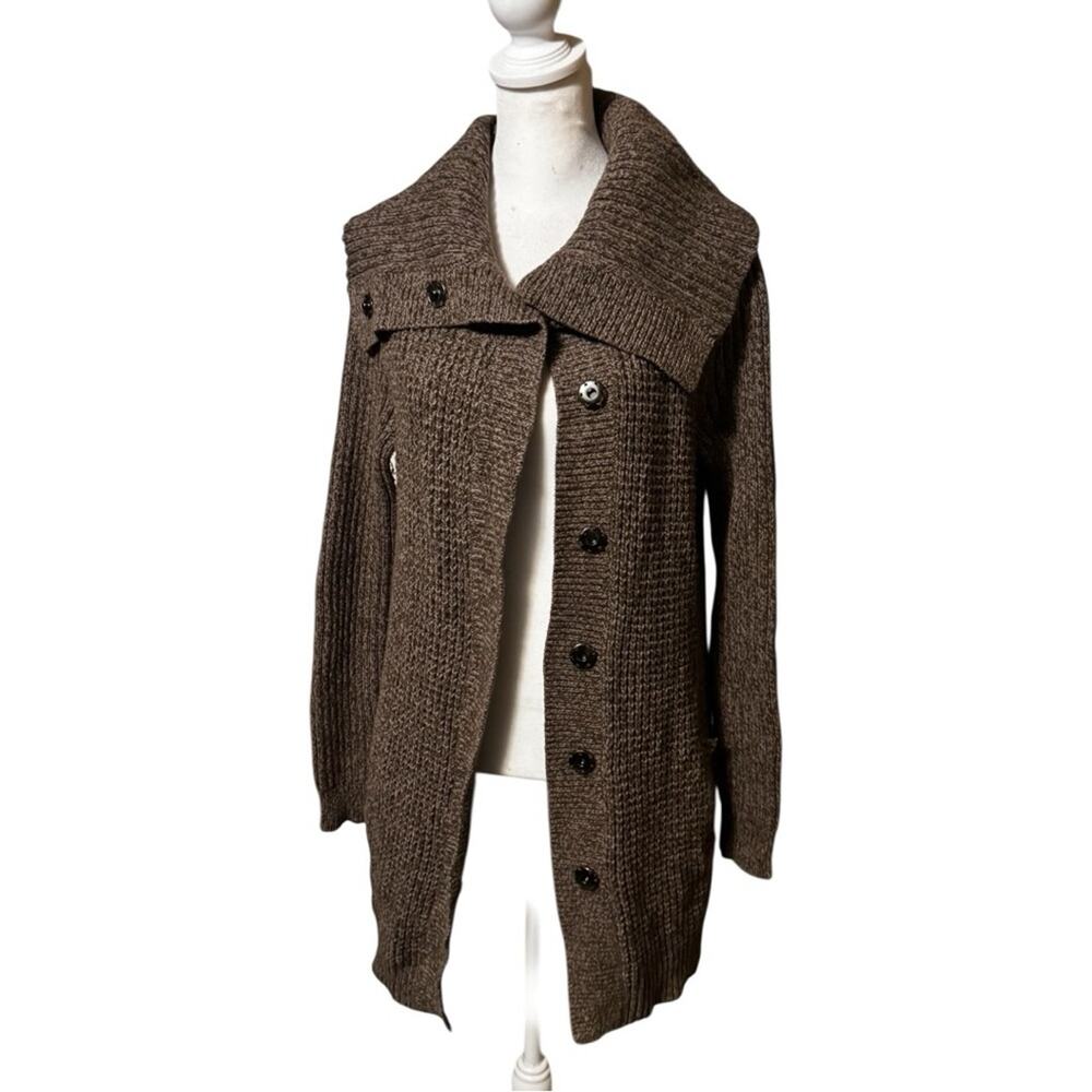 Old Navy Women’s Brown Button-Up Cardigan With Side Pockets Sz M
